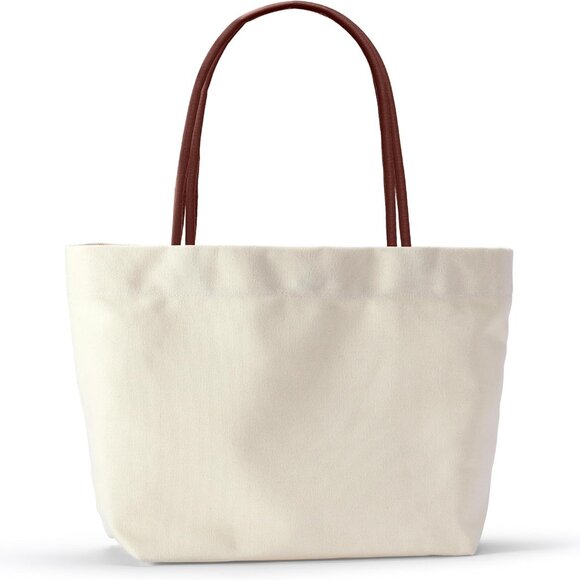 Canvas Tote Bag Women Stylish Minimalist Work Office School Travel - Picture 1 of 7